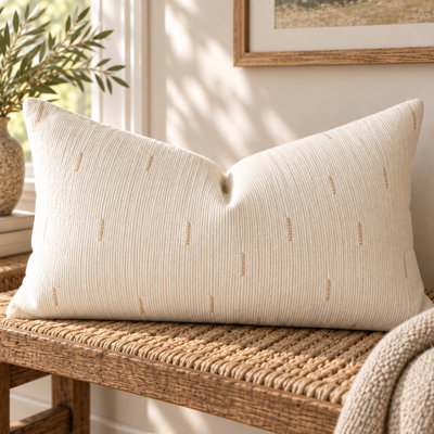 Thai Chiang Mai Textured Cotton Pillow Cover, Handwoven Nubby Weave