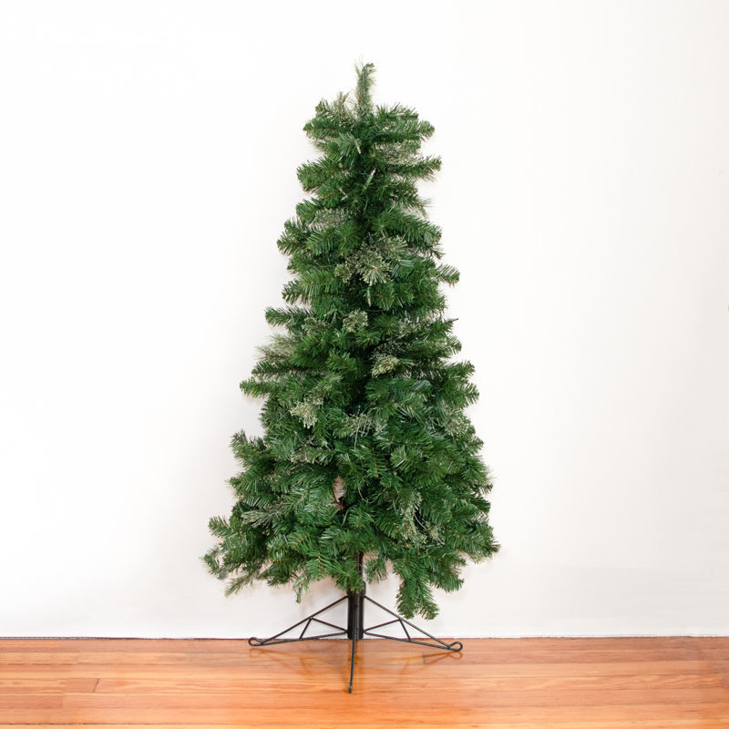 Home Heritage Cashmere 5' Artificial Half Christmas Tree Prelit 100 LED Lights