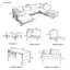 Ensemble de canapé de patio en bois 8 pièces avec coussins, ensemble modulaire d'extérieur avec table basse pour la cour, la piscine et le jardin