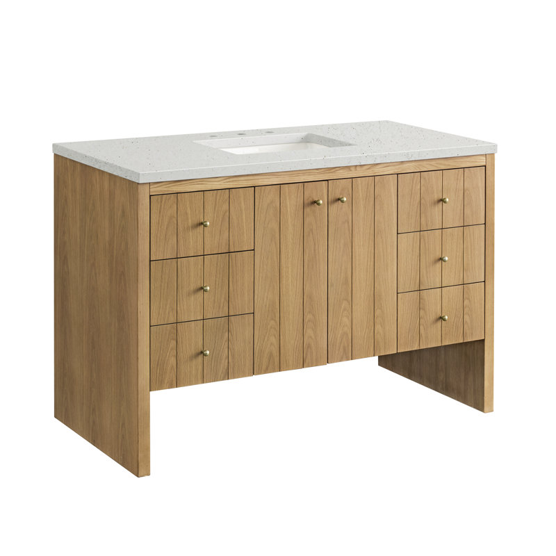 Hudson 48'' W Single Vanity, Lime Delight, 8" Widespread, Light Natural Oak