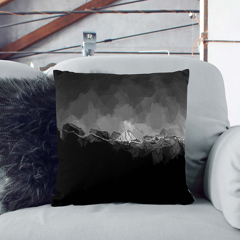 Mountain Peak in Salcantay Peru Cushion with Filling, 55cm H x 55cm W x 20cm D, Stone