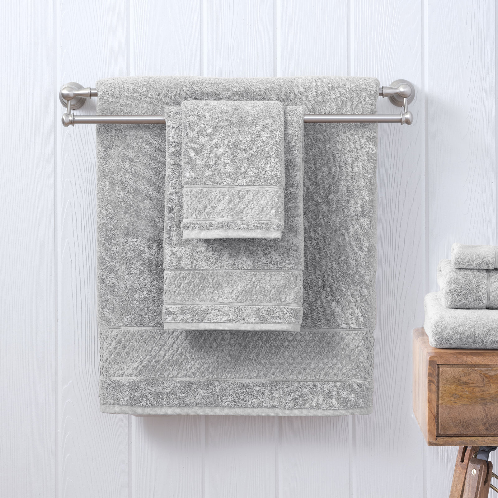 Annaleice 100% Cotton Towel Set, Glacier Gray