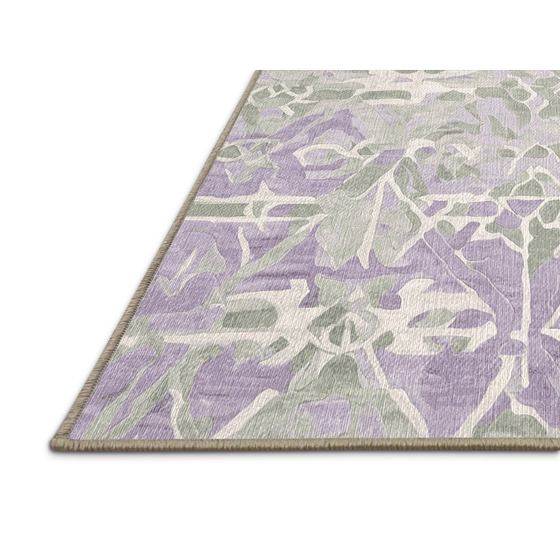 Machine Washable Beige Area Rug, Rectangle 6' x 9'