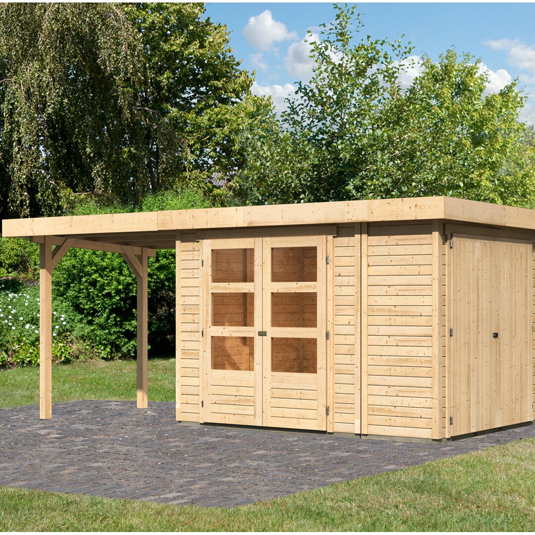 Gartenhaus Retola 2 mit Anbauschrank und Anbaudach 2,40 m Breite