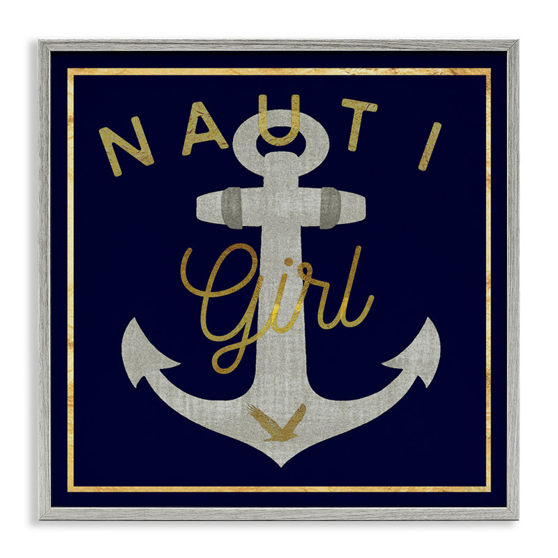 Nautic Girl with Anchor, art de la giclée encadrée par Graffi *ee Studios, Estampe numérique Farmhouse, H 17 po x l 17 po
