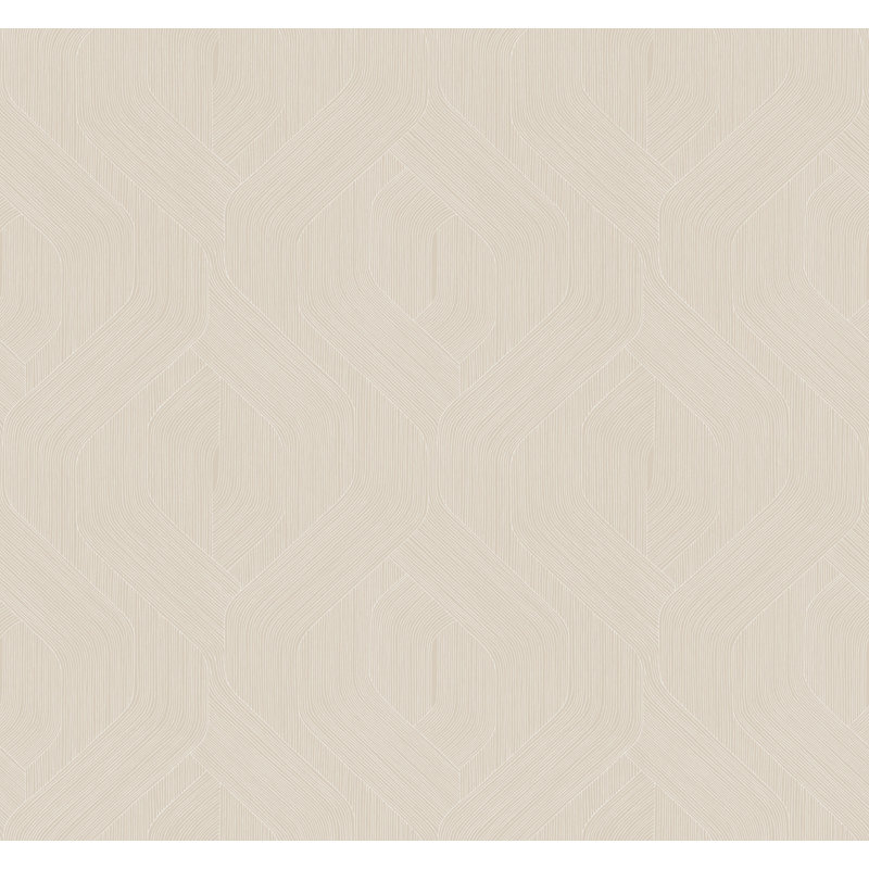 Papier peint géométrique Fine Line, Beige