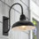 Manasi 12.25" 1-Light Farmhouse Industrial Indoor/Outdoor Iron LED Gooseneck Arm Outdoor Sconce