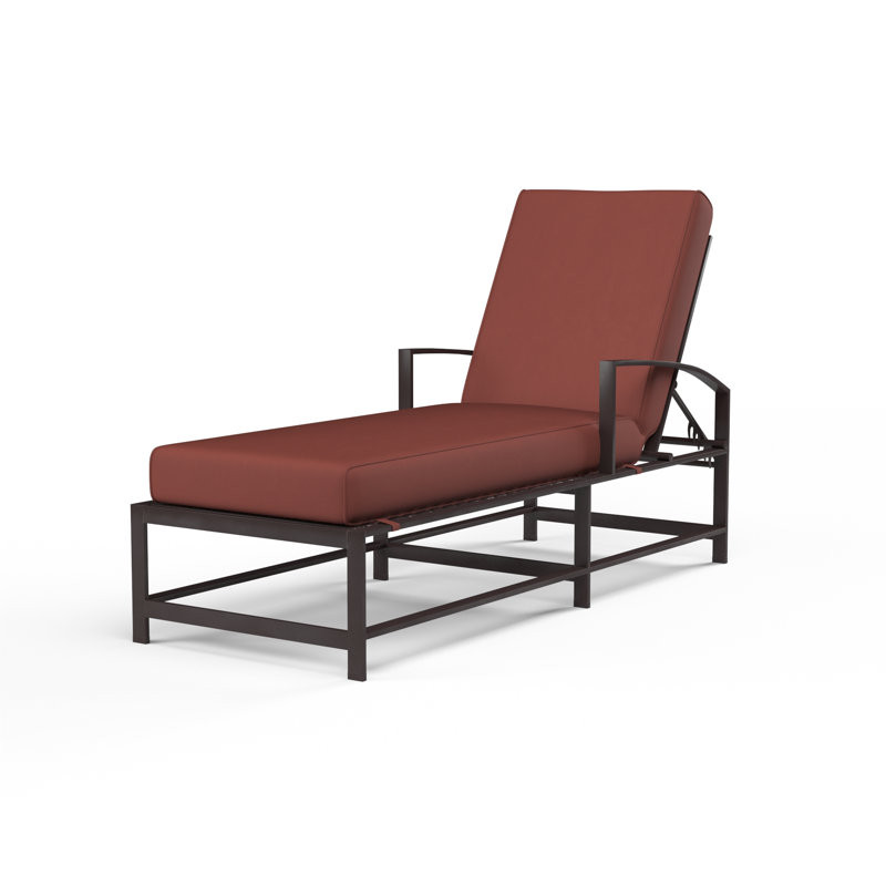 Mulcahey Outdoor Metal Chaise Lounge , Sunbrella Cushion Included, Canvas Henna Sunbrella®