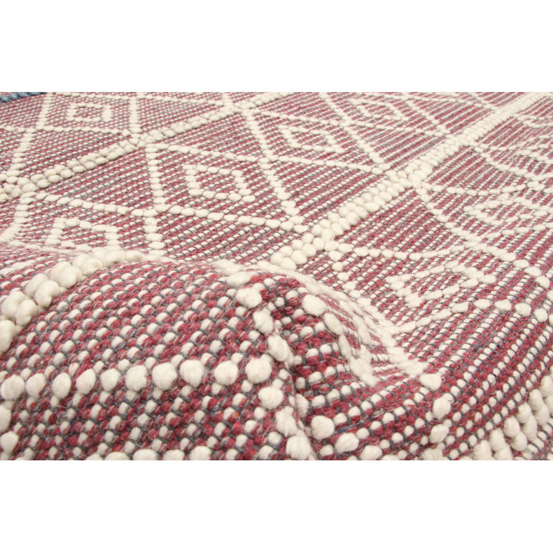 Tapis bordeaux en laine New Age rectangulaire unique 5 pi 2 po x 7 pi 8 po Heatherlynn