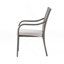 Chaise d'extérieur empilable en rotin PE avec structure en fer et coussins (ensemble de 4), osier gris