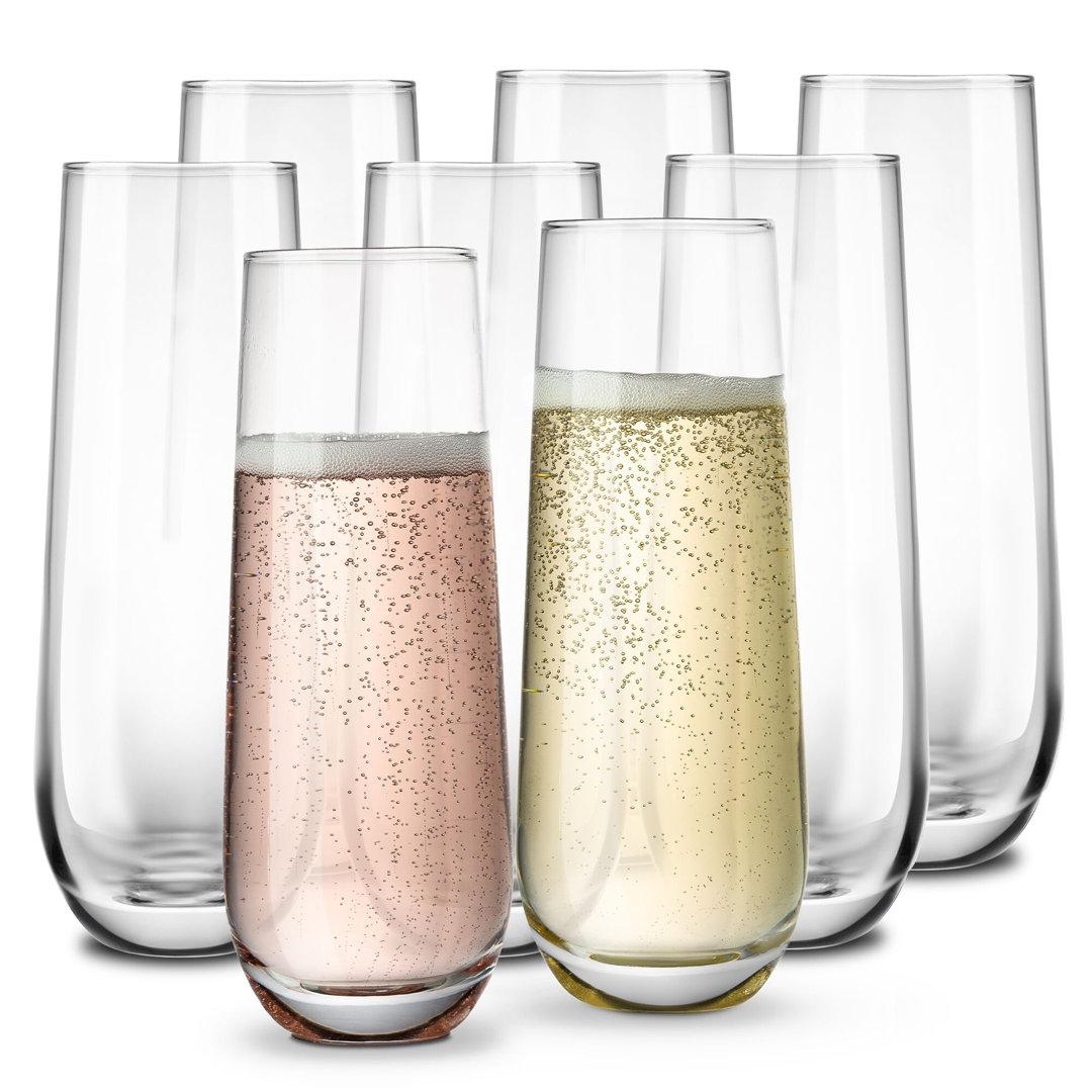 Stemless Champagne 9.4 Oz Glass Flute (Set of 8) kook