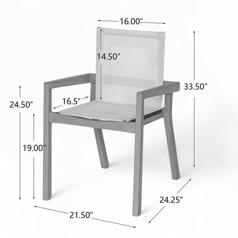 Ensemble de salle à manger d'extérieur en bois d'acacia 7 pièces, 6 grandes chaises et 1 grande table, durable et confortable pour divers espaces extérieurs