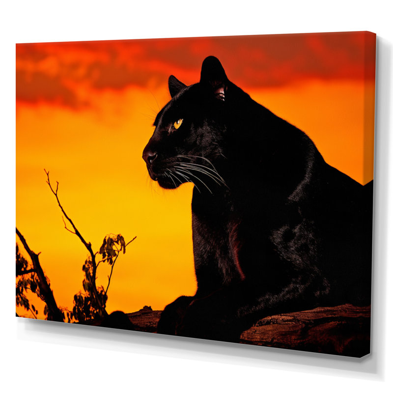 «Black Panther Silent Shadows Silhouette» sur toile, Toile tendue, H 24 po x l 32 po x P 1 po