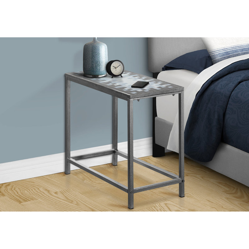 Table en métal bleu à carreaux bleus pour la chambre à coucher et le salon