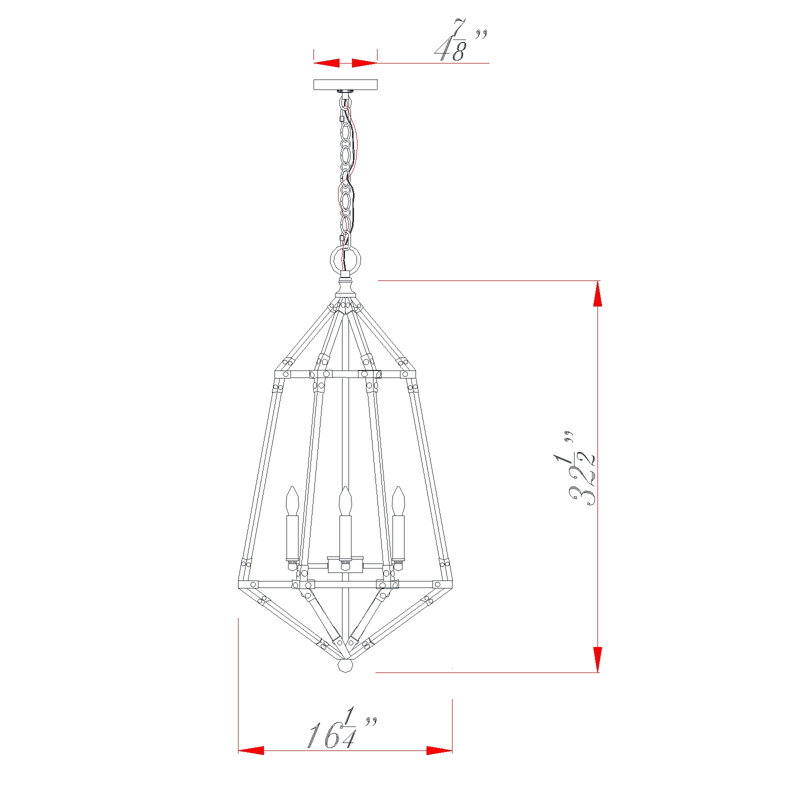 Lustre géométrique à 6 lumières Luana