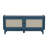 TREXM Boho Rattan Entryway Bench with Storage and Cushioned Seat, Antique Navy and Beige-129231143