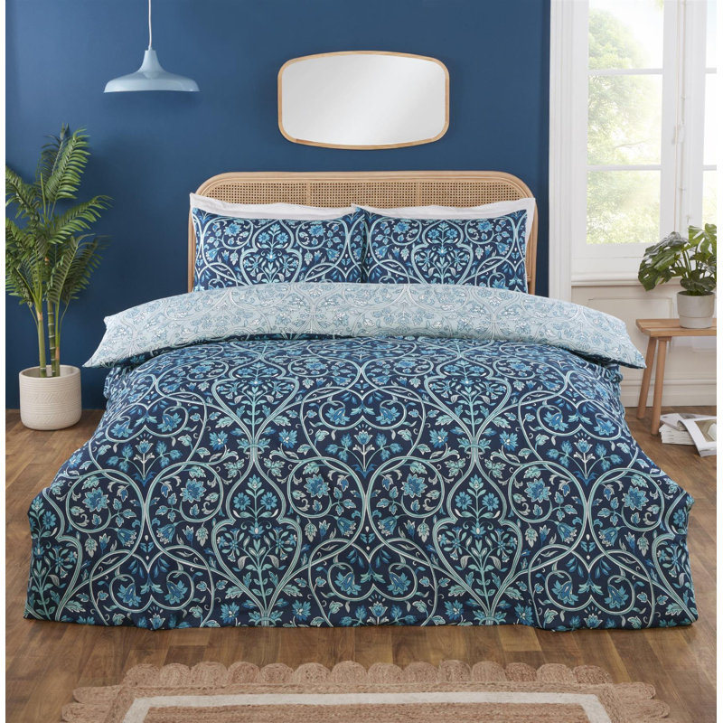 Harrow Duvet Cover Set King Bedding Set, Single Duvet Cover + 1 Standard Pillowcase, Blue