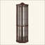 Vitrine d'angle vitrée lumineuse avec tablettes réglables-829550328