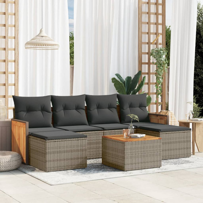 Ensemble de canapé de jardin modulaire en rotin PE 7 pièces Vidaxl