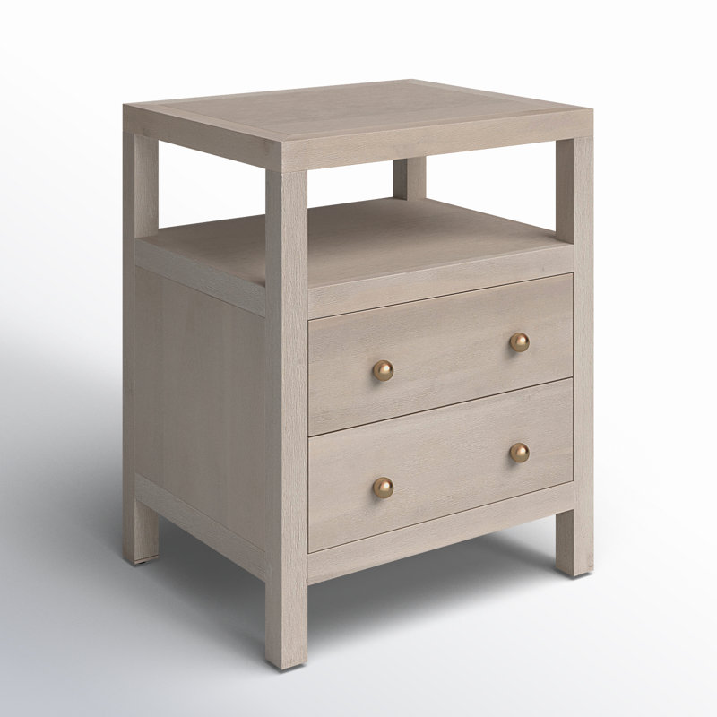 Nora 2-Drawer Nightstand, Antique Taupe