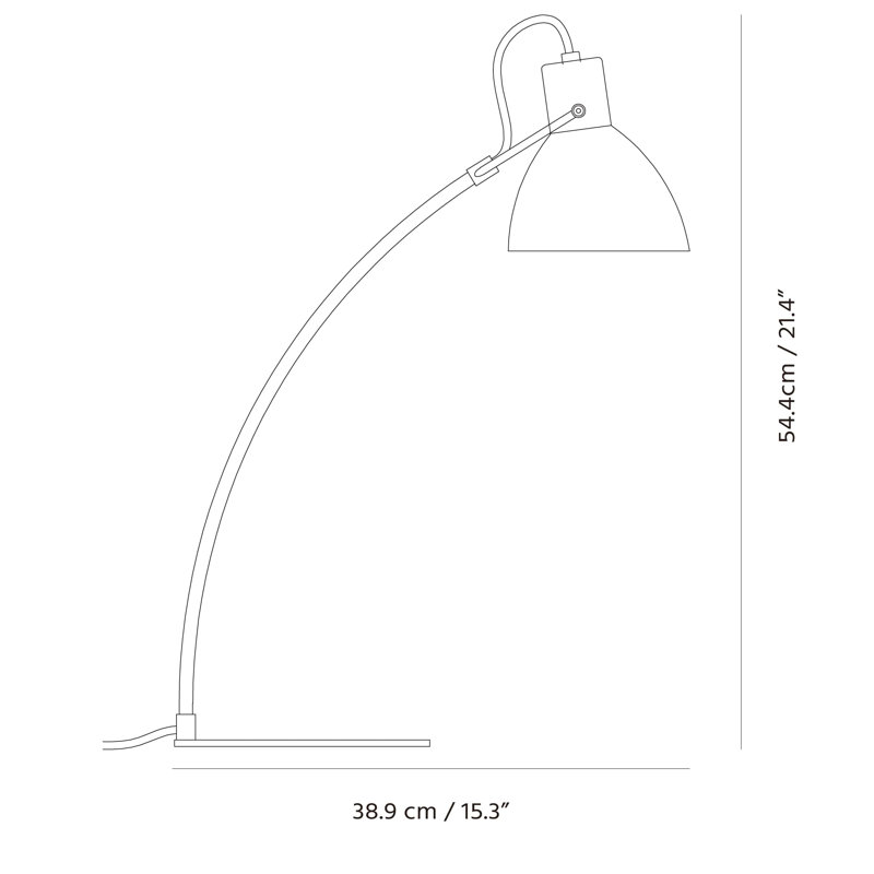 Lampe de bureau jaune 21,2 po Krauss, Noir mat