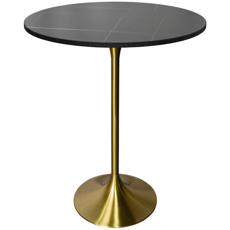 Table de salle à manger à hauteur de bar 27 po Seidl, Noir marbré