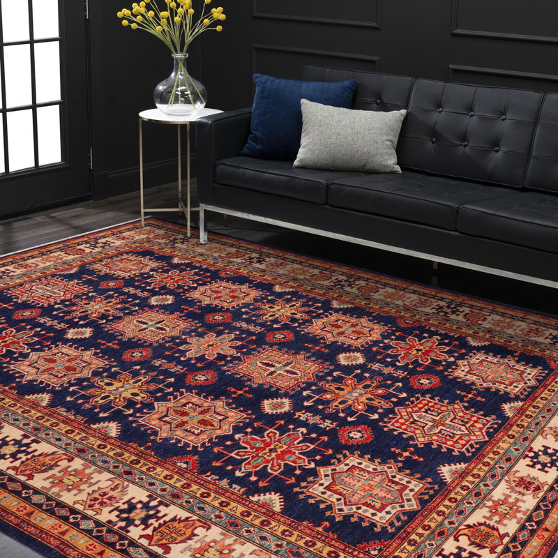 Southwestern Kelson Zander Blue/Beige Wool Rug - 8'3'' X 9'11''