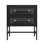 Hopper Studio Sophia 2-Drawer Nightstand in Matte Black with Textured Front, Oversized Pulls, and Sleek Black Metal Base