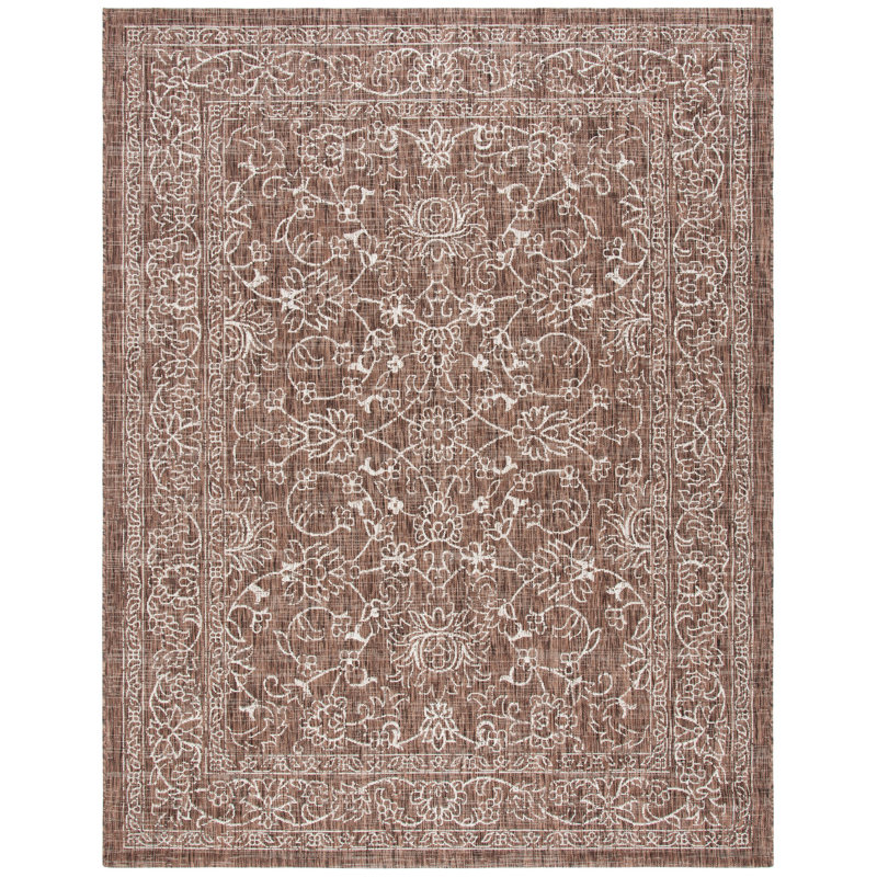 Tapis d'intérieur / extérieur performance Amedee, Brown/Ivory, Rectangle 2 pi 7 po x 5 pi