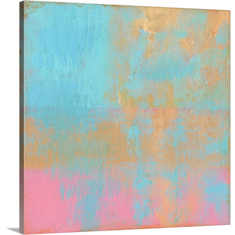 «Day Glow Pastel II» par Carol Young - reproduction d'art, H 12 po x l 12 po x P 1,25 po, Toile tendue