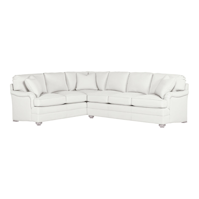 American Bungalow 2-Piece East Lake L- Sectional, Tommy Snow, Dove Gray