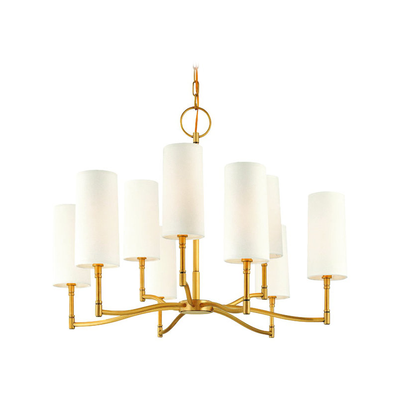 Dillion 9 - Light Chandelier, Aged Brass