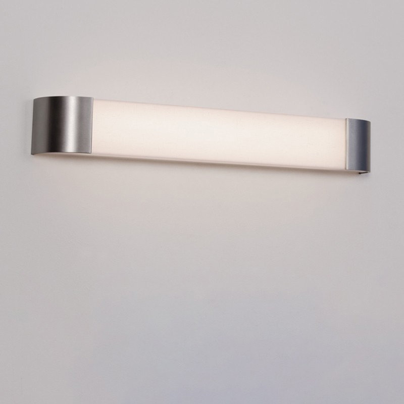 Applique murale pour salle de bain 1 lumière DEL Quon, Nickel satiné