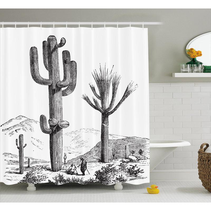  Rideau de douche Cactus, H 75 po x l 69 po