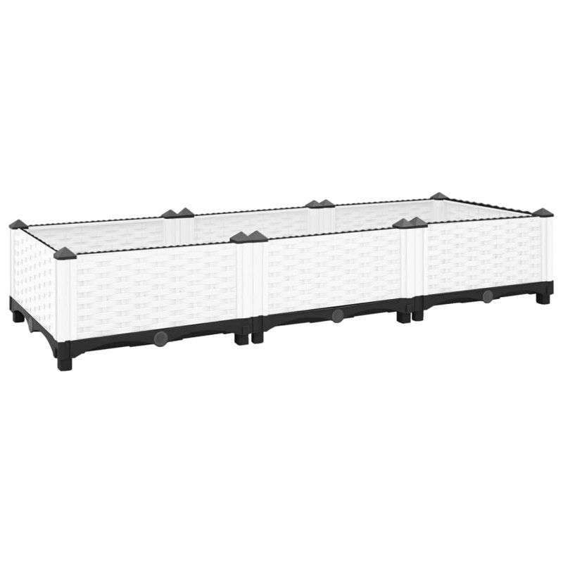 Lit à fleurs surélevé vidaXL, Blanc, 47,2 po x 15,7 po x 9,1 po