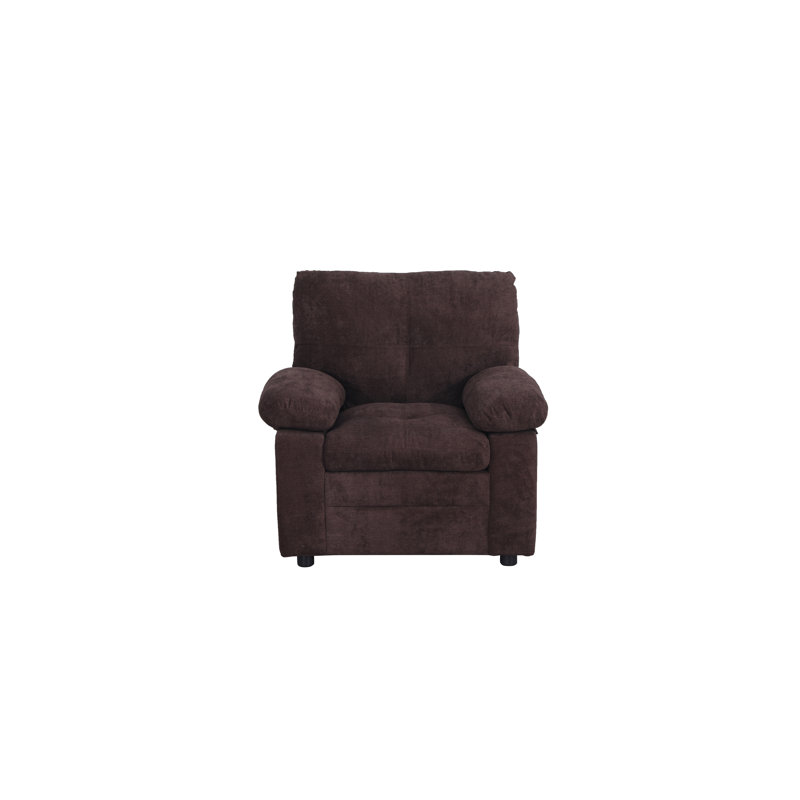 Canapé Uhome 3 pièces pour canapé de salon en tissu de style Chesterfield traditionnel, Mélange de lin brun
