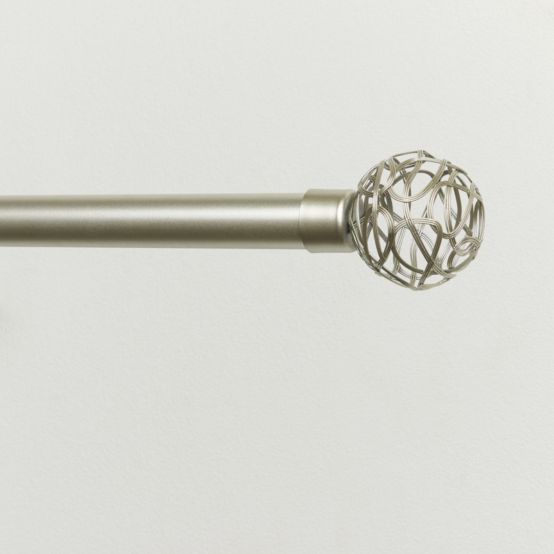 Ensemble de tringle à rideau et fleuron 1 "Exclusive Home Catherine, réglable, Argent, 36" - 72"