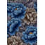 Papier peint floral, décoration murale rétro bleu foncé