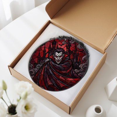 Panneau de vitrail 12 "H Vampire Castle