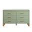 Commode de rangement moderne à 6 tiroirs avec poignées en métal et pieds en bois massif pour chambre d'enfant-549416434