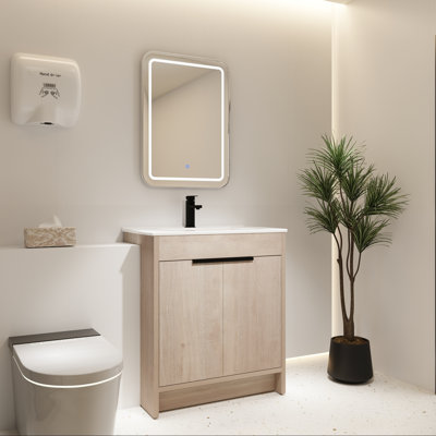 30" Bathroom Vanity with Ceramic Sink and Two Soft-Close Doors