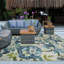 Tapis bleu / ivoire Blodewn-86831348