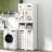 Tall Bathroom Cabinet With Laundry Basket, Freestanding Linen Tower, Removable Laundry Basket With Handles, Compartment With Door