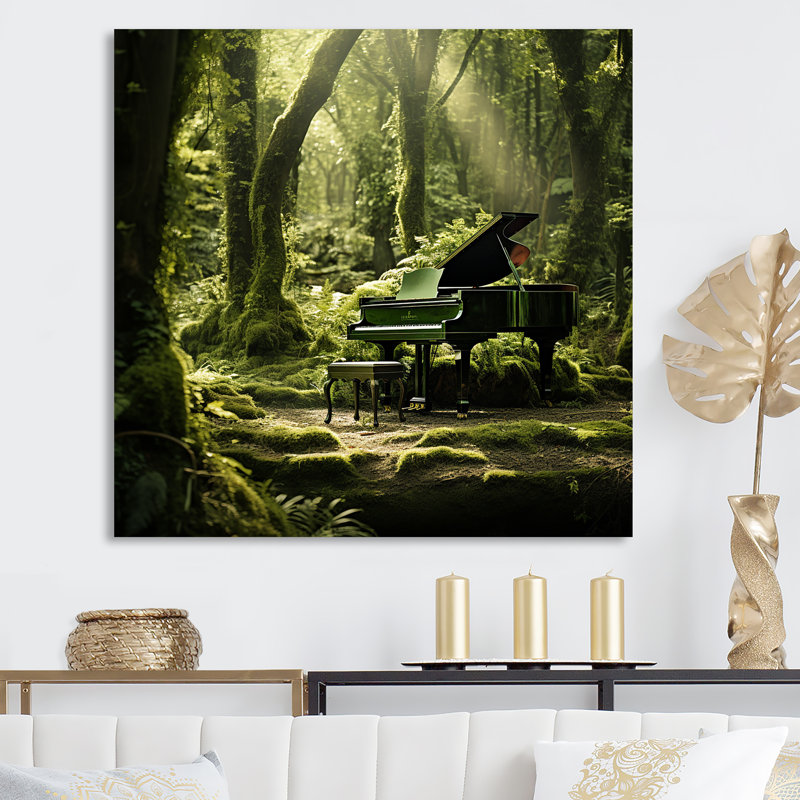 Piano Forest Serenade sur toile, H 36 po x l 36 po x P 1,5 po, Toile tendue