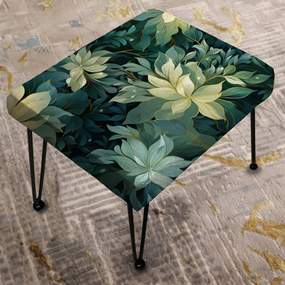 Ethereal Tropical Camouflage I - Abstract Rectangle Ottoman