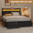 Bed Frame, Storage Headboard With Charging Station, Solid And Stable, Noise Free, No Box Spring Needed, Easy Assembly-1948733126