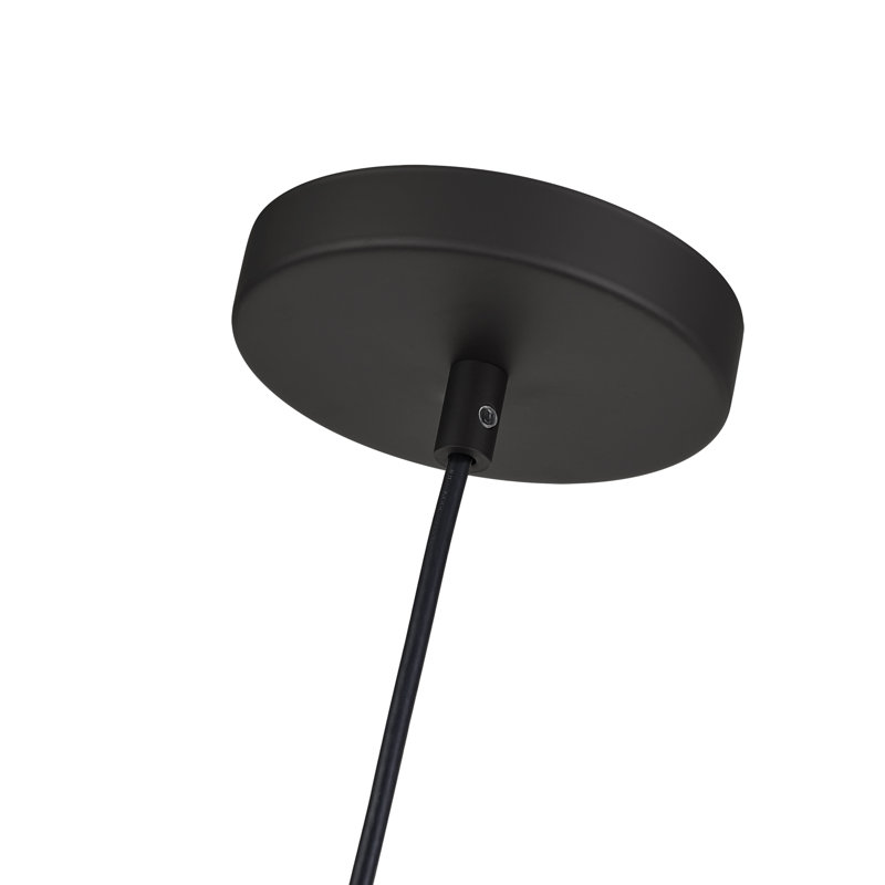 Mini-luminaire suspendu noir 1 lumière Zolana, Noir mat, Noir