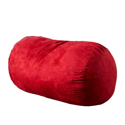 Fauteuil à billes cylindrique en suède de 6,5 pieds Firefly, rouge