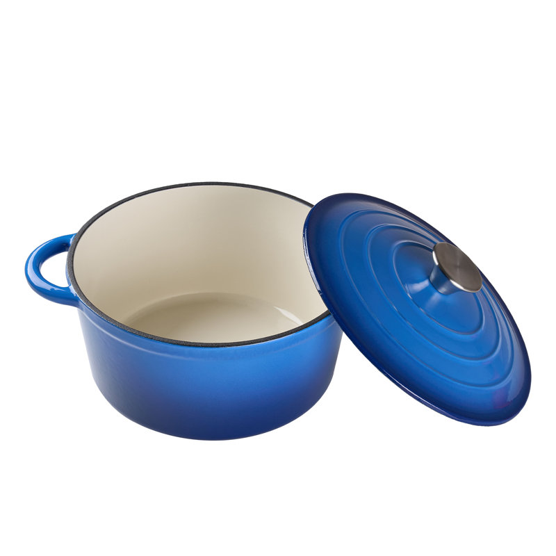 Breeins 5L Cast Iron Stock Pot, Blue