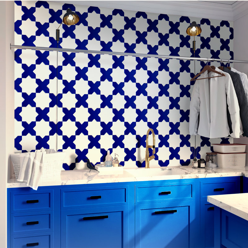 Siena 5.35'' W x 5.35'' L Ceramic Singular Tile, Cobalt Blue